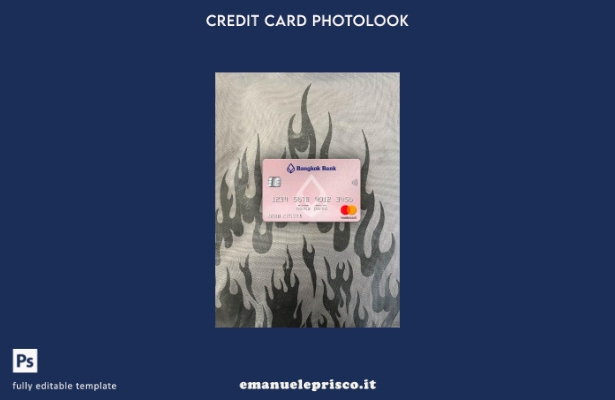 modello frontale photolook mastercard della banca tailandese stile verificato
